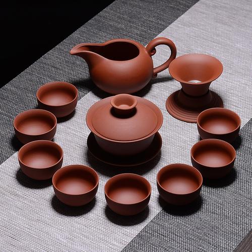 茶杯 紫砂茶具套装原矿老紫泥功夫茶具盖碗家用办公室茶具特价